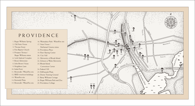 Providence RI gift book endpapers